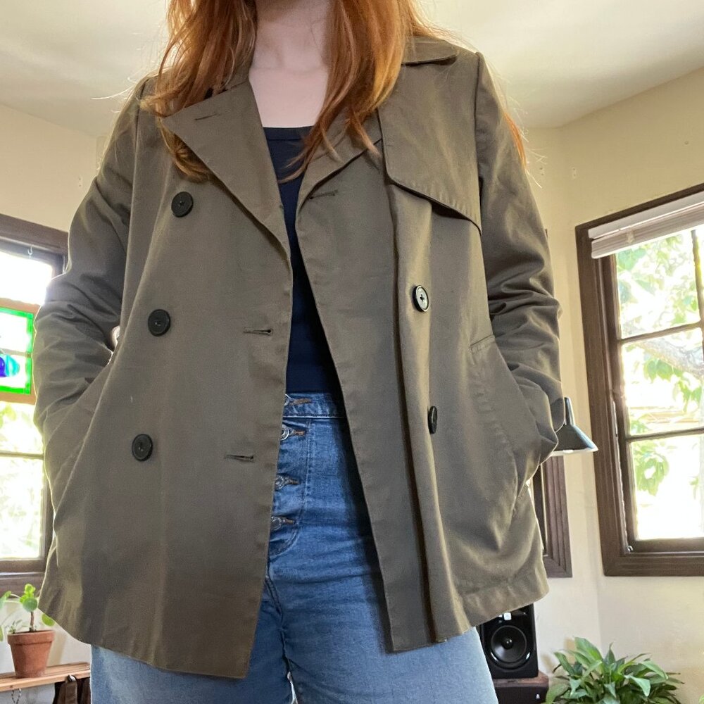 Everlane half trench coat/jacket  in Olive tone